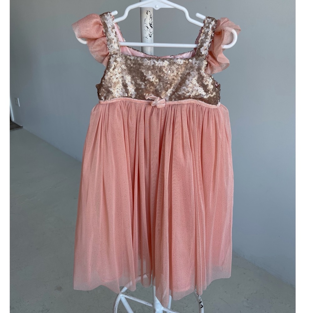Coral Dress with sequin top